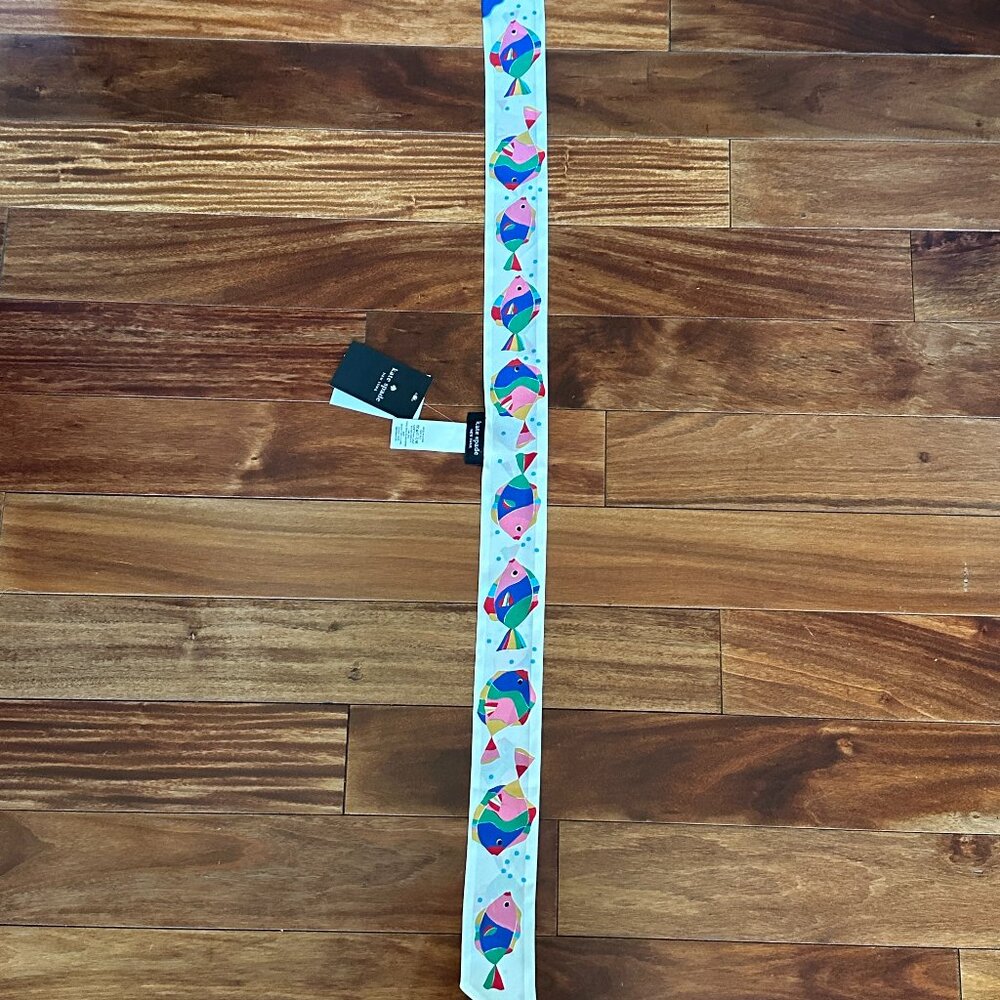 KATE SPADE RAINBOW FISH SILK SKINNY SCARF:NWT  RAINBOW FISH - Picture 8 of 11